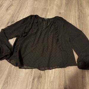 Express size medium black sheer blouse